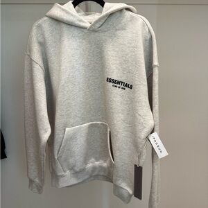 FOG Essentials Hoodie Light Oatmeal/Light Gary Size L NWT 100 % Authentic